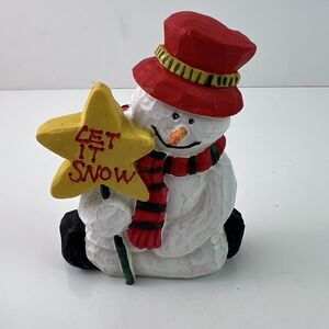 Vintage Artmark Snowman Figurine Let It Snow Christmas Decor